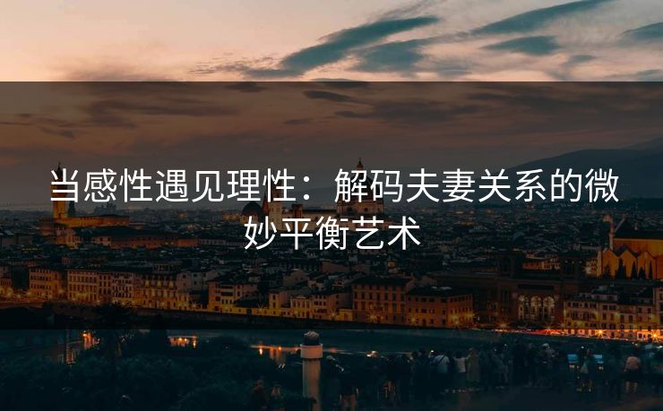 当感性遇见理性：解码夫妻关系的微妙平衡艺术