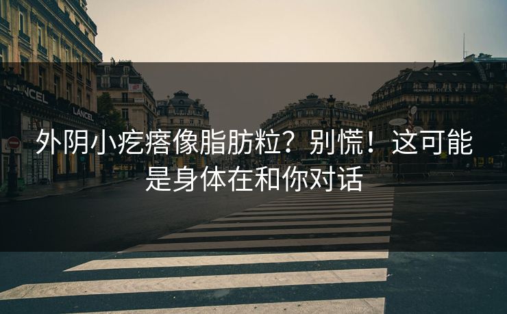 外阴小疙瘩像脂肪粒？别慌！这可能是身体在和你对话